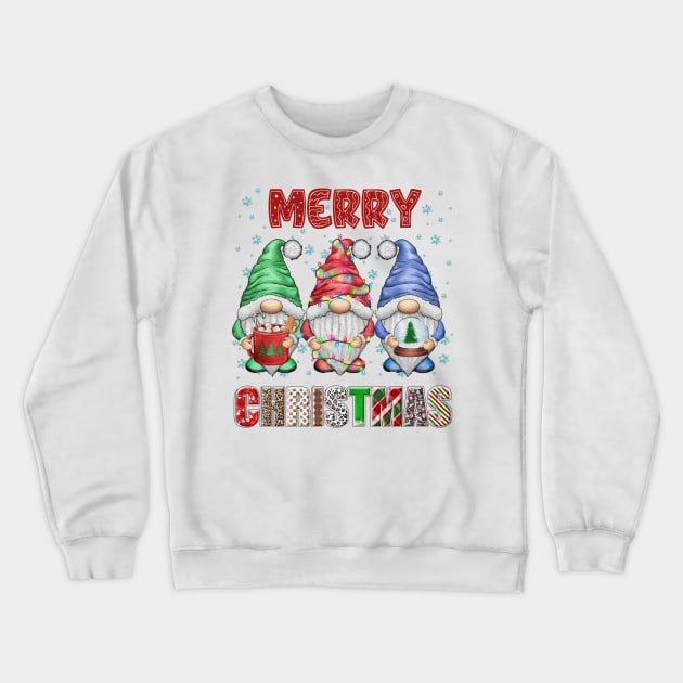 Merry Christmas Gnome Family Funny Xmas Tree Women Men Kids Crewneck Sweatshirt by JennyArtist